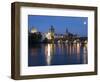 Old Town and Charles Bridge at Dusk, Prague, Czech Republic-Doug Pearson-Framed Photographic Print