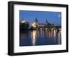 Old Town and Charles Bridge at Dusk, Prague, Czech Republic-Doug Pearson-Framed Photographic Print