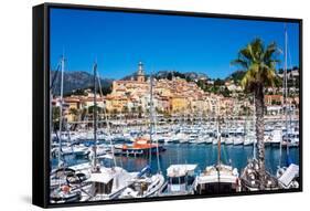 Old Town and Marina, Menton, Cote D'Azur, French Riviera, Provence, France, Mediterranean, Europe-Peter Groenendijk-Framed Stretched Canvas