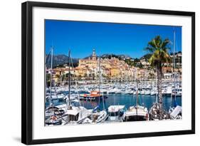 Old Town and Marina, Menton, Cote D'Azur, French Riviera, Provence, France, Mediterranean, Europe-Peter Groenendijk-Framed Photographic Print