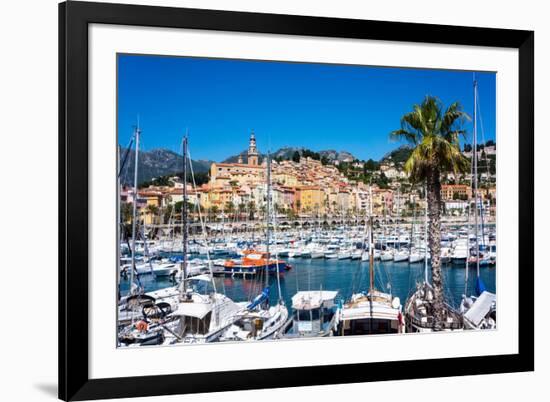 Old Town and Marina, Menton, Cote D'Azur, French Riviera, Provence, France, Mediterranean, Europe-Peter Groenendijk-Framed Photographic Print