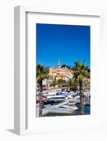 Old Town and Marina, Menton, Cote D'Azur, French Riviera, Provence, France, Mediterranean, Europe-Peter Groenendijk-Framed Photographic Print