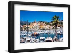 Old Town and Marina, Menton, Cote D'Azur, French Riviera, Provence, France, Mediterranean, Europe-Peter Groenendijk-Framed Photographic Print