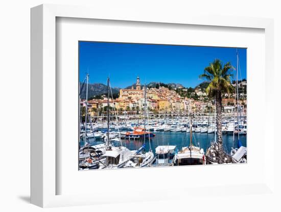 Old Town and Marina, Menton, Cote D'Azur, French Riviera, Provence, France, Mediterranean, Europe-Peter Groenendijk-Framed Photographic Print