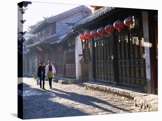 Old Town and Narrow Streets and Old Wooden Buildings, Lijiang, Yunnan Province, China-Steve Vidler-Stretched Canvas