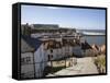 Old Town and River Esk Harbour from Steps on East Cliff, Whitby, North Yorkshire-Pearl Bucknall-Framed Stretched Canvas