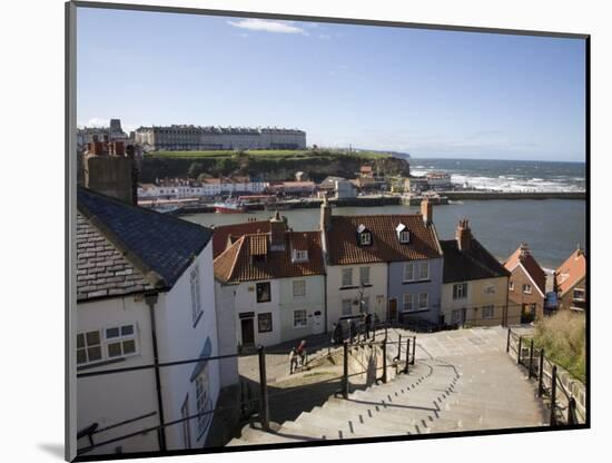 Old Town and River Esk Harbour from Steps on East Cliff, Whitby, North Yorkshire-Pearl Bucknall-Mounted Photographic Print