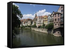 Old Town and River Neckar, Tubingen, Baden-Wurttemberg, Germany-Hans Peter Merten-Framed Stretched Canvas