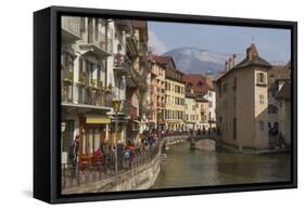 Old Town and River Thiou, Annecy, Haute Savoie, France, Europe-Rolf Richardson-Framed Stretched Canvas