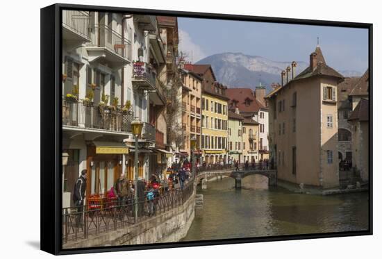 Old Town and River Thiou, Annecy, Haute Savoie, France, Europe-Rolf Richardson-Framed Stretched Canvas