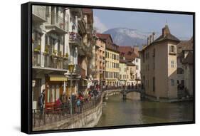 Old Town and River Thiou, Annecy, Haute Savoie, France, Europe-Rolf Richardson-Framed Stretched Canvas