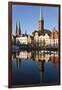 Old Town and River Trave at Lubeck, Schleswig-Holstein, Germany-Peter Adams-Framed Photographic Print