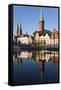 Old Town and River Trave at Lubeck, Schleswig-Holstein, Germany-Peter Adams-Framed Stretched Canvas