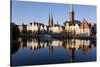 Old Town and River Trave at Lubeck, Schleswig-Holstein, Germany-Peter Adams-Stretched Canvas