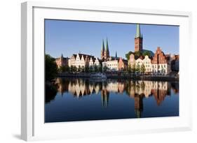 Old Town and River Trave at Lubeck, Schleswig-Holstein, Germany-Peter Adams-Framed Photographic Print