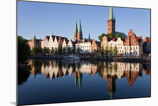 Old Town and River Trave at Lubeck, Schleswig-Holstein, Germany-Peter Adams-Mounted Photographic Print