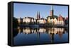 Old Town and River Trave at Lubeck, Schleswig-Holstein, Germany-Peter Adams-Framed Stretched Canvas