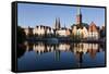 Old Town and River Trave at Lubeck, Schleswig-Holstein, Germany-Peter Adams-Framed Stretched Canvas