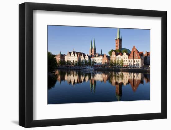 Old Town and River Trave at Lubeck, Schleswig-Holstein, Germany-Peter Adams-Framed Photographic Print