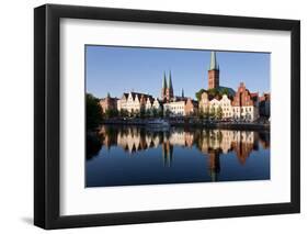 Old Town and River Trave at Lubeck, Schleswig-Holstein, Germany-Peter Adams-Framed Photographic Print