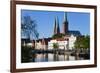 Old Town and River Trave at Lubeck, Schleswig-Holstein, Germany-Peter Adams-Framed Photographic Print