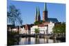 Old Town and River Trave at Lubeck, Schleswig-Holstein, Germany-Peter Adams-Mounted Photographic Print