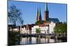 Old Town and River Trave at Lubeck, Schleswig-Holstein, Germany-Peter Adams-Mounted Photographic Print