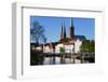 Old Town and River Trave at Lubeck, Schleswig-Holstein, Germany-Peter Adams-Framed Photographic Print