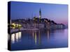 Old Town and St. Euphemia's Church at Dusk, Rovinj, Istria, Croatia, Adriatic, Europe-Stuart Black-Stretched Canvas