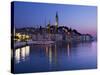 Old Town and St. Euphemia's Church at Dusk, Rovinj, Istria, Croatia, Adriatic, Europe-Stuart Black-Stretched Canvas