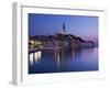 Old Town and St. Euphemia's Church at Dusk, Rovinj, Istria, Croatia, Adriatic, Europe-Stuart Black-Framed Photographic Print