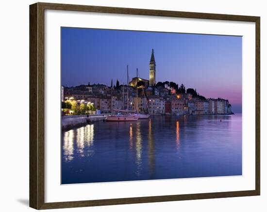 Old Town and St. Euphemia's Church at Dusk, Rovinj, Istria, Croatia, Adriatic, Europe-Stuart Black-Framed Photographic Print