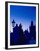 Old Town and Tower, Charles Bridge, Cent Bohemia-Walter Bibikow-Framed Premium Photographic Print