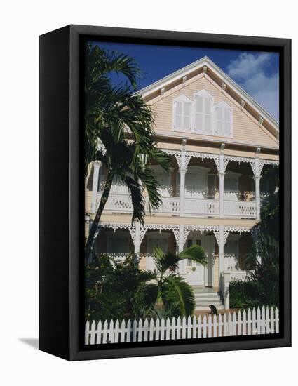 Old Town Architecture, Key West, Florida, USA-Fraser Hall-Framed Stretched Canvas