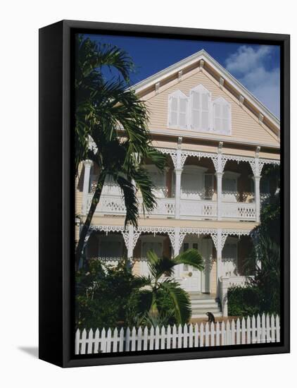 Old Town Architecture, Key West, Florida, USA-Fraser Hall-Framed Stretched Canvas