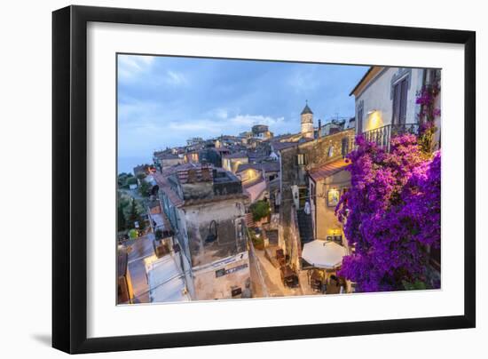 Old town at dusk, Capoliveri, Elba Island, Livorno Province, Tuscany, Italy, Europe-Roberto Moiola-Framed Photographic Print