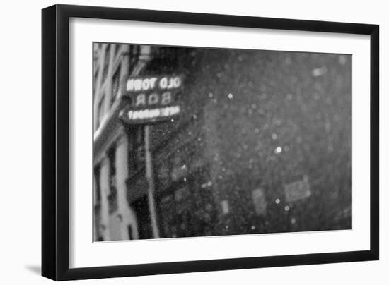Old Town Bar Reflection B/W-null-Framed Photo