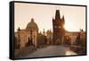 Old Town Bridge Tower and Charles Bridge at Sunrise-Markus-Framed Stretched Canvas