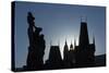 Old Town Bridge Tower and Statue on Charles Bridge-Angelo-Stretched Canvas