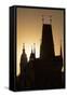 Old Town Bridge Tower in Silhouette, Prague, Czech Republic, Europe-Angelo-Framed Stretched Canvas