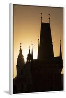 Old Town Bridge Tower in Silhouette, Prague, Czech Republic, Europe-Angelo-Framed Photographic Print