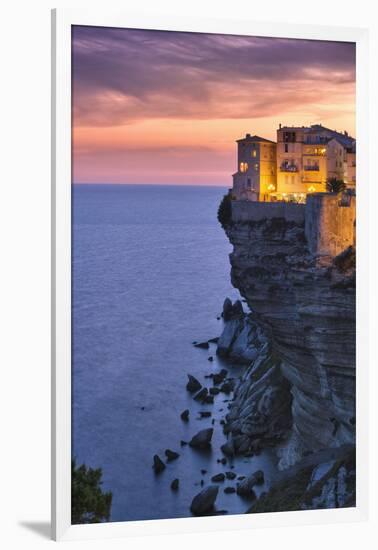 Old Town Buildings Perched on Cliff-Jon Hicks-Framed Photographic Print