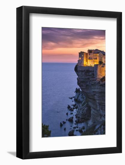 Old Town Buildings Perched on Cliff-Jon Hicks-Framed Photographic Print