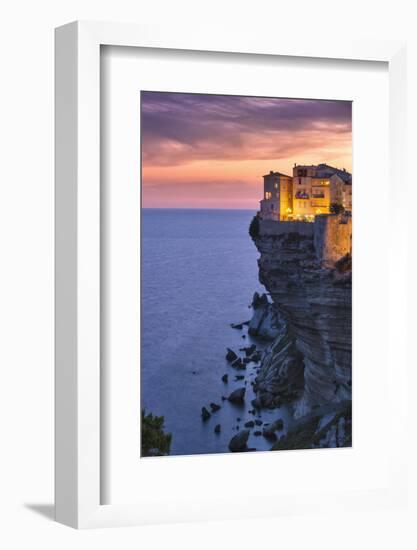 Old Town Buildings Perched on Cliff-Jon Hicks-Framed Photographic Print