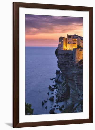 Old Town Buildings Perched on Cliff-Jon Hicks-Framed Photographic Print