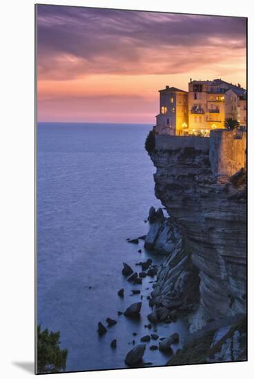 Old Town Buildings Perched on Cliff-Jon Hicks-Mounted Photographic Print