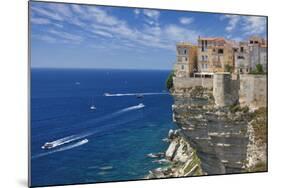 Old Town Buildings Perched on Cliffs-Jon Hicks-Mounted Photographic Print