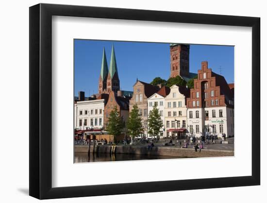 Old Town by River Trave at Lubeck, Schleswig-Holstein, Germany-Peter Adams-Framed Photographic Print