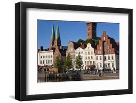 Old Town by River Trave at Lubeck, Schleswig-Holstein, Germany-Peter Adams-Framed Photographic Print