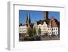 Old Town by River Trave at Lubeck, Schleswig-Holstein, Germany-Peter Adams-Framed Photographic Print